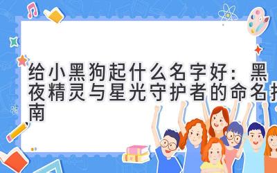 给小黑狗起什么名字好：黑夜精灵与星光守护者的命名指南