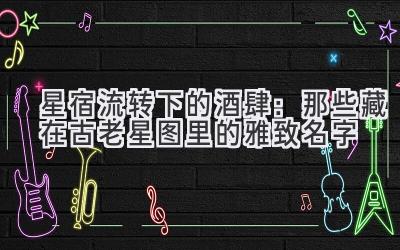 星宿流转下的酒肆：那些藏在古老星图里的雅致名字