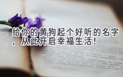   给你的黄狗起个好听的名字，从此开启幸福生活！ 