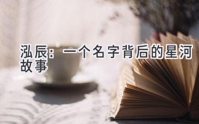  泓辰：一个名字背后的星河故事 